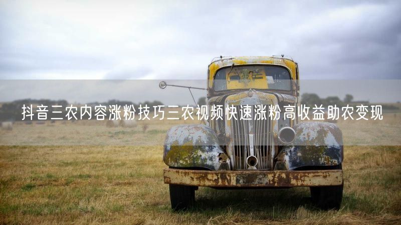 抖音三农内容涨粉技巧三农视频快速涨粉高收益助农变现