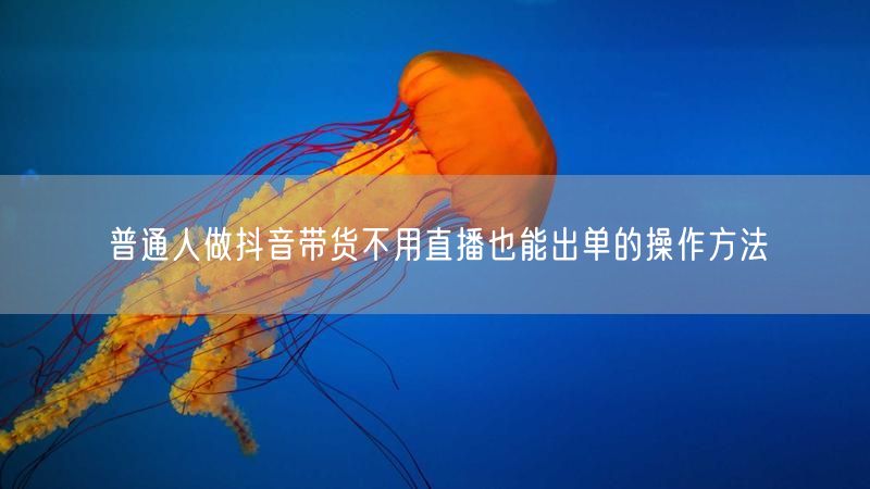 普通人做抖音带货不用直播也能出单的操作方法