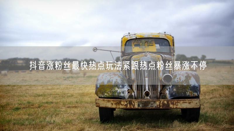 抖音涨粉丝最快热点玩法紧跟热点粉丝暴涨不停