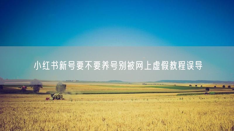 小红书新号要不要养号别被网上虚假教程误导