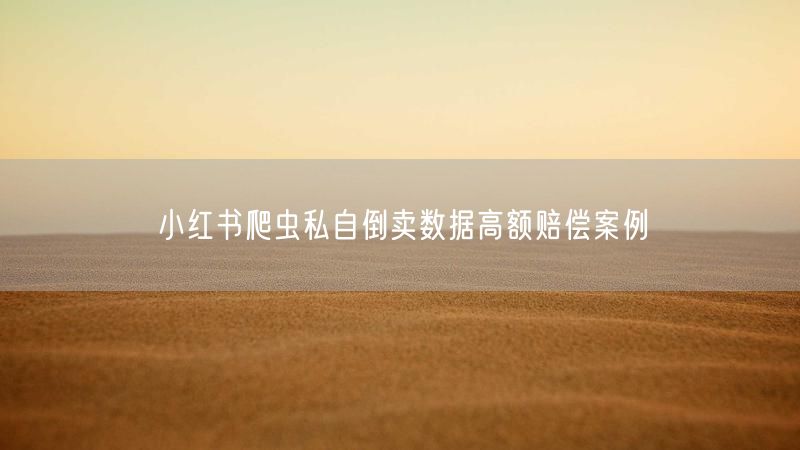 小红书爬虫私自倒卖数据高额赔偿案例