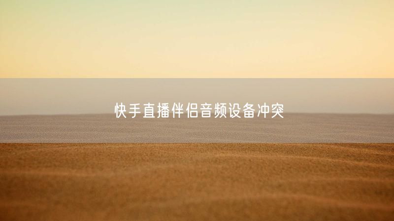 快手直播伴侣音频设备冲突