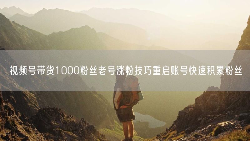 视频号带货1000粉丝老号涨粉技巧重启账号快速积累粉丝