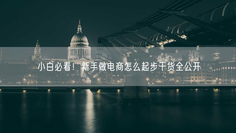 小白必看！新手做电商怎么起步干货全公开